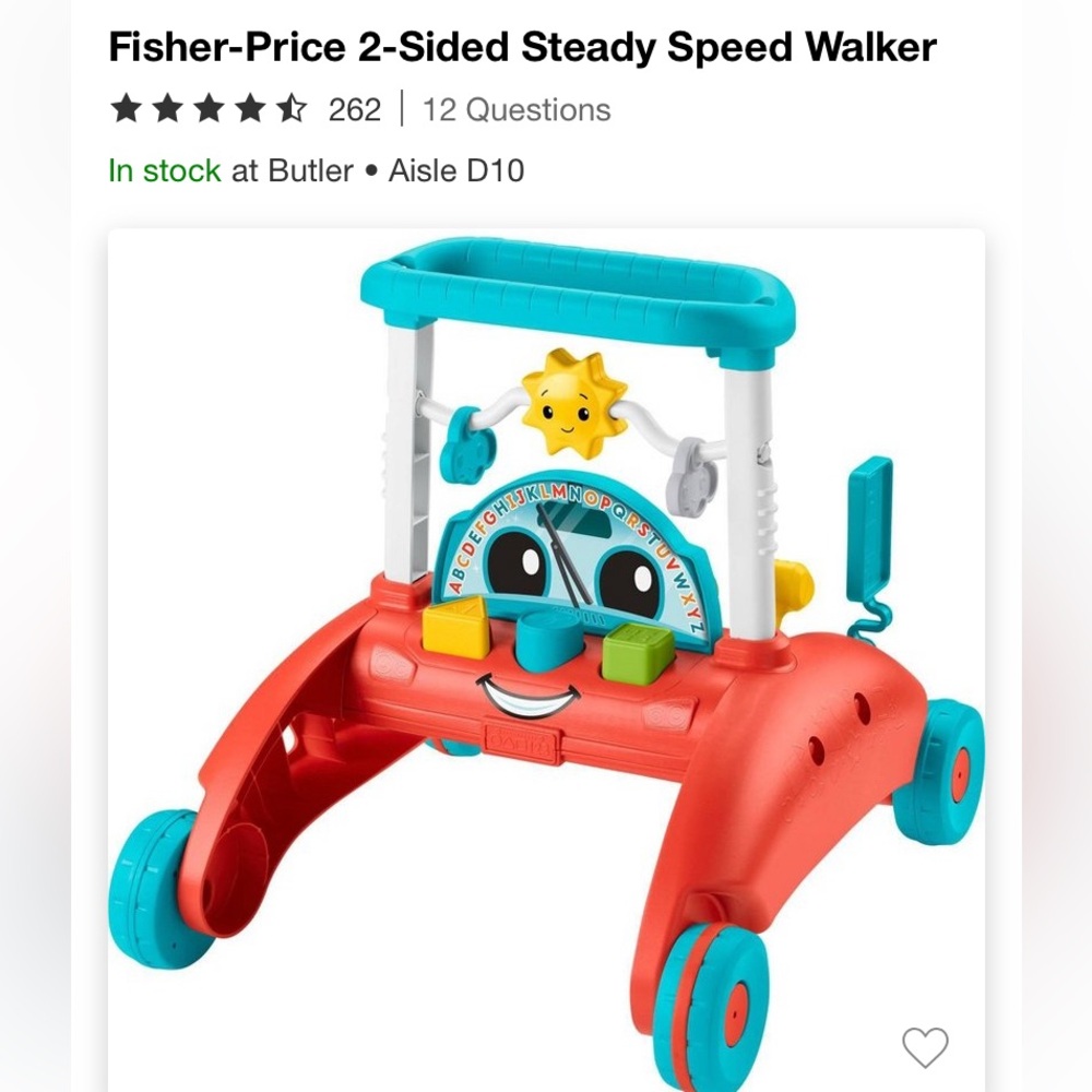 Fisher-Price 2-Sided Steady Speed Walker * sit & play * push & GO toy 🧸